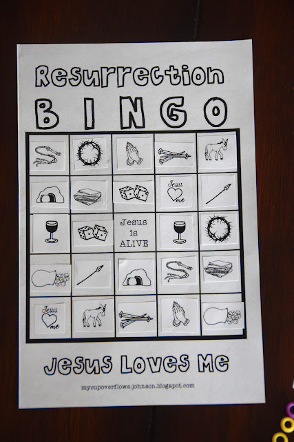 Resurrection bingo for kid's church printable