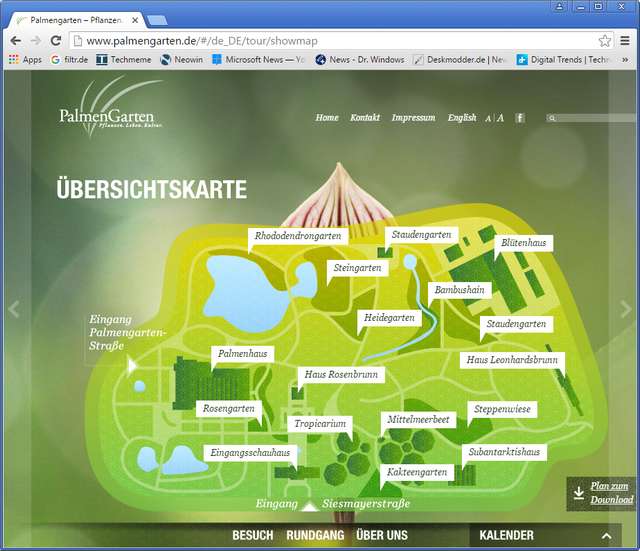 Plan des Palmengartens