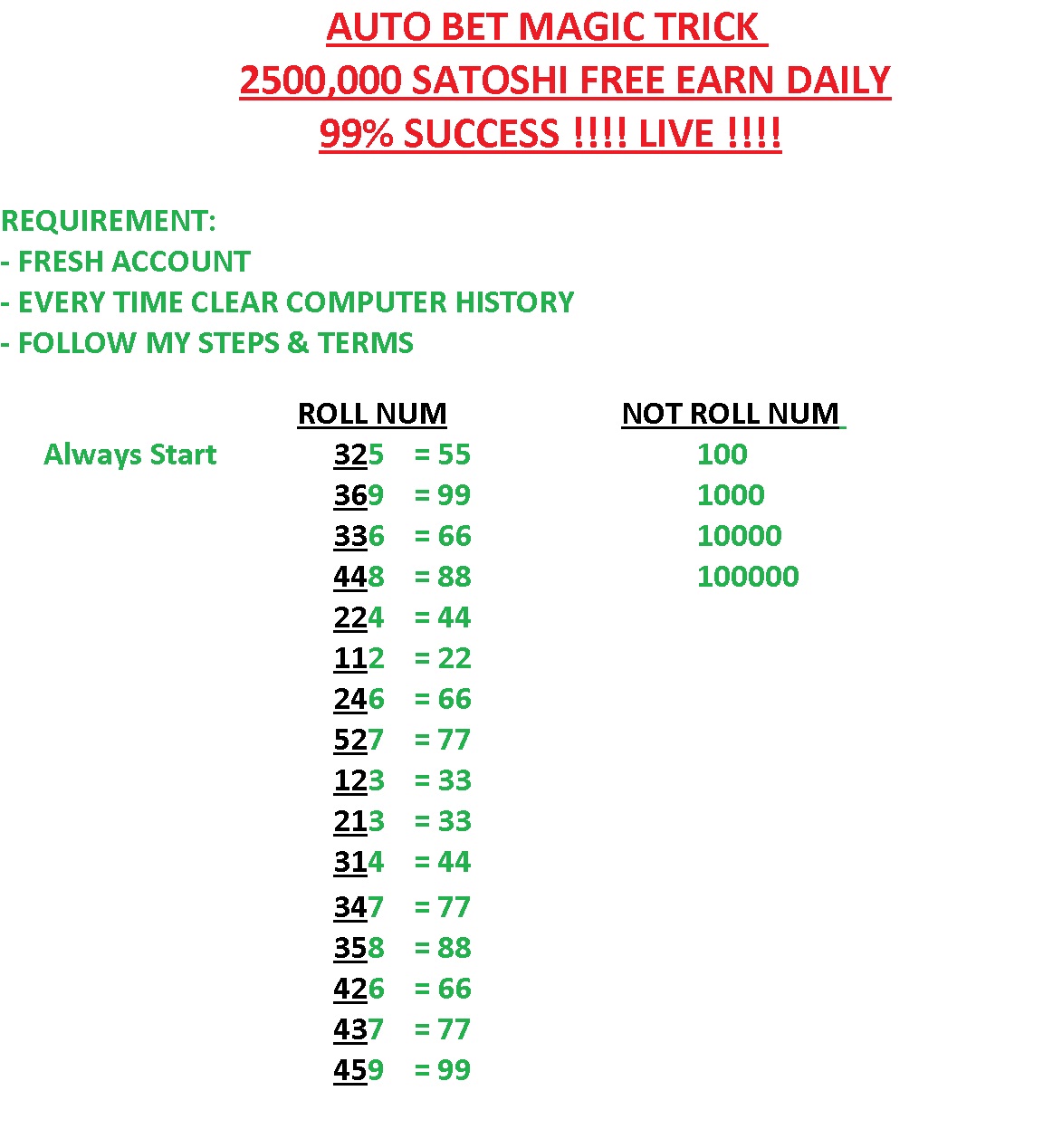 PAYMENT PROOFS: Auto Bet Magic Trick 2500,000 Satoshi Free ...