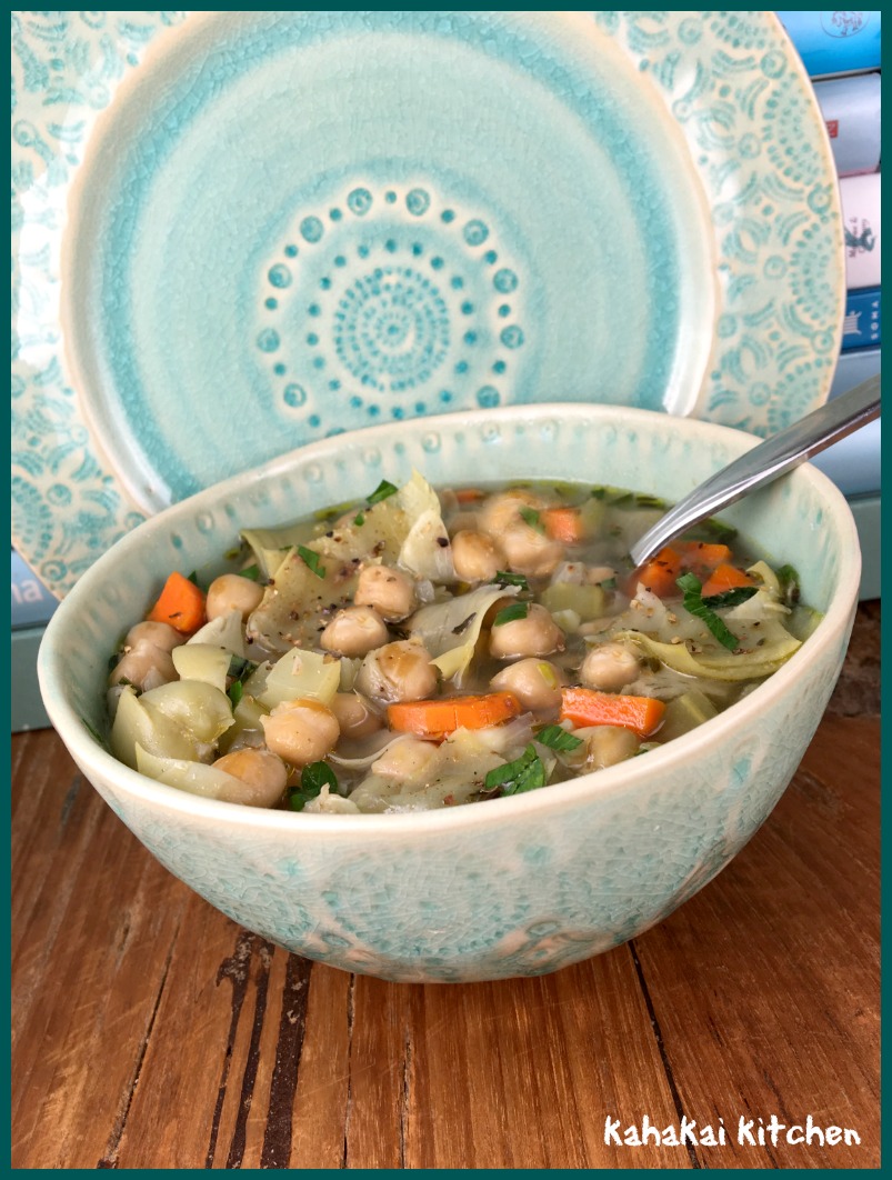 Kahakai Kitchen Simple Chickpea, Veggie & Artichoke Heart Soup for