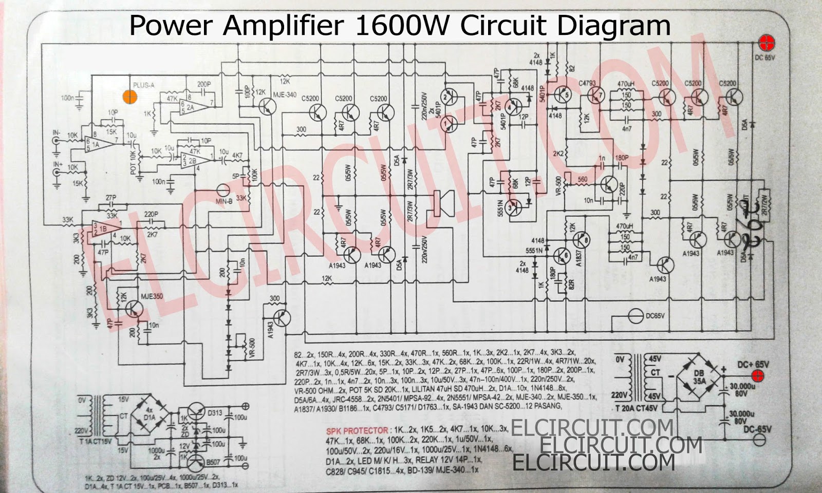 1600W High Power Amplifier Circuit complete PCB Layout - Electronic Circuit