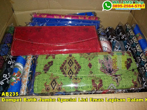 Dompet Batik Jumbo Special List Emas Lapisan Dalam Kain