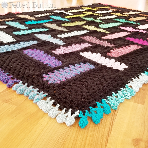 Warp and Weft Blanket {Free Crochet Pattern} by Susan Carlson of Felted Button using Scheepjes Stonewashed, Riverwashed and Colour Crafter