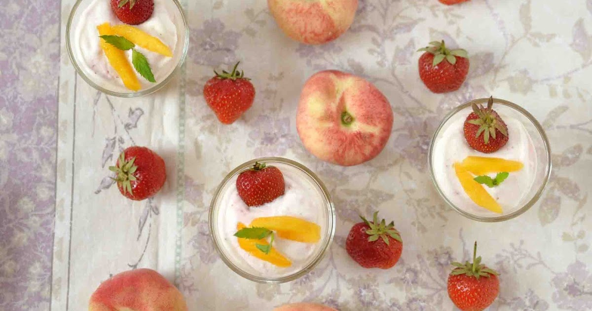 Bärenhunger: Pfirsich Erdbeer Dessert Creme