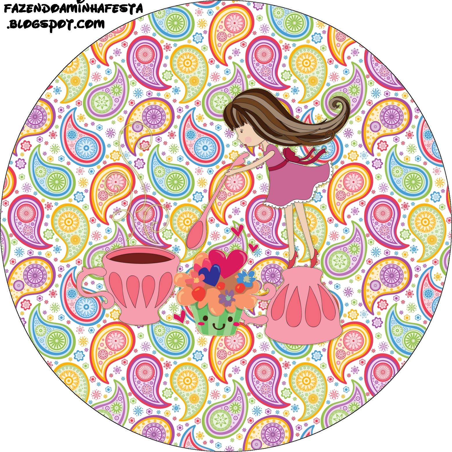 Girls Tea Party Free Printable Cupcake Toppers And Wrappers Oh My 