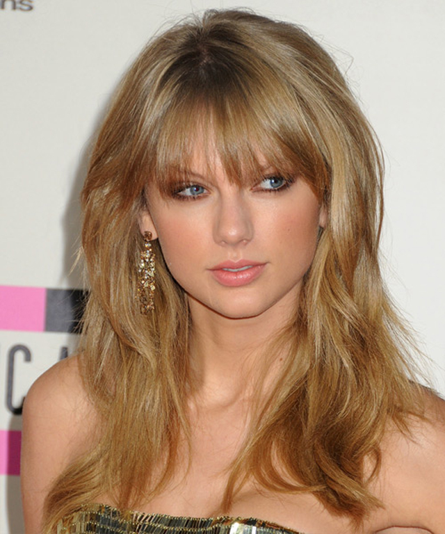 Taylor Swift Long Straight Hairstyle Dark Blonde Golden