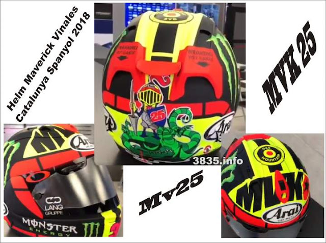 Helm Maverick Vinales Catalunya Spanyol 2018 Helm Maverick Vinales Catalunya Spanyol 2018