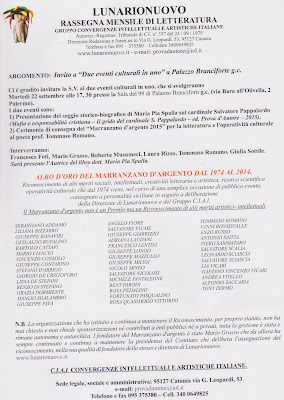 Presentazione del libro Mafia e responsabilità cristiana - Il grido del Cardinale S. Pappalardo Ed. Prova d'Autore e consegna del Premio Il Marranzano d'Argento