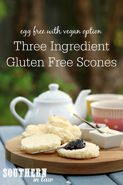 Easy Three Ingredient Gluten Free Scones Recipe - gluten free, vegan, nut free, egg free, dairy free, sugar free, clean eating recipe