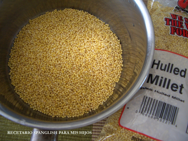 Recetario Spanglish para mis hijos Hamburguesas de mijo (hulled millet