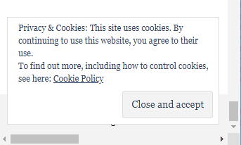 Aviso de cookies do Wordpress