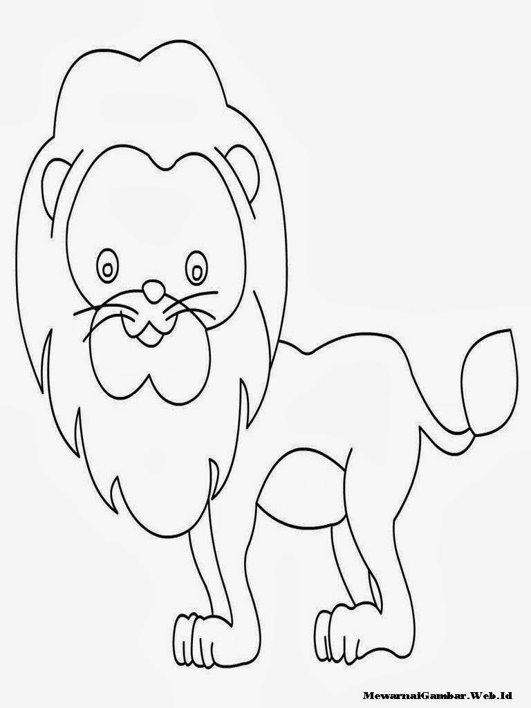 mewarnai gambar anak singa yang lucu