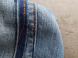compare color of thread for old jeans craftrebella