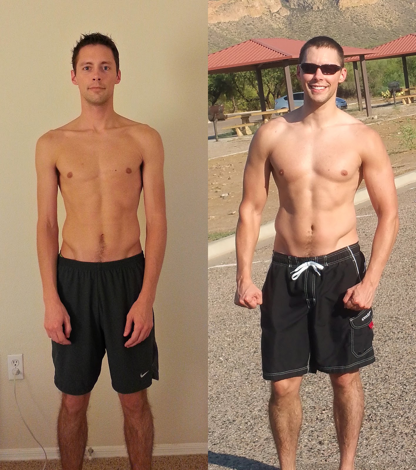 Skinny guy before and after