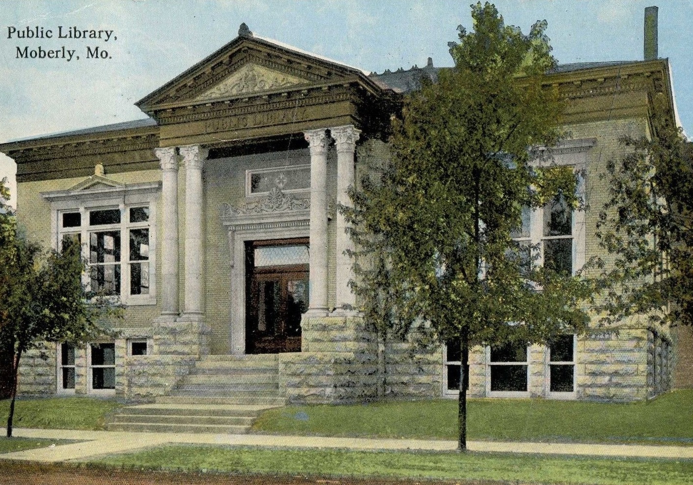 Library Postcards 1913, Public Library, Moberly, Missouri