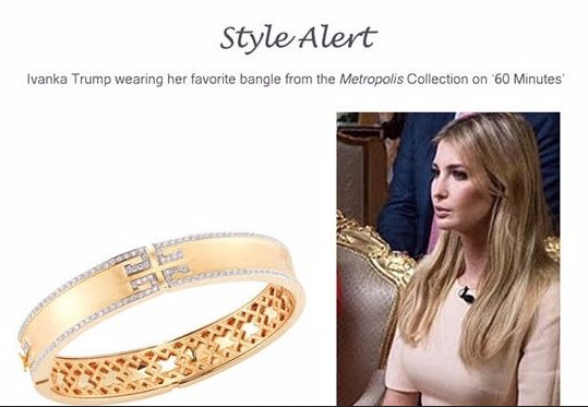 In Other White House Corruption News Trumps Daughter Ivanka Used Her 60 Minutes Appearance To Hawk A Ten Thousand Dollar Bangle That She Wore On The In Other White House Corruption News Trumps Daughter Ivanka Used Her 60 Minutes Appearance To Hawk A Ten Thousand Dollar Bangle That She Wore On The