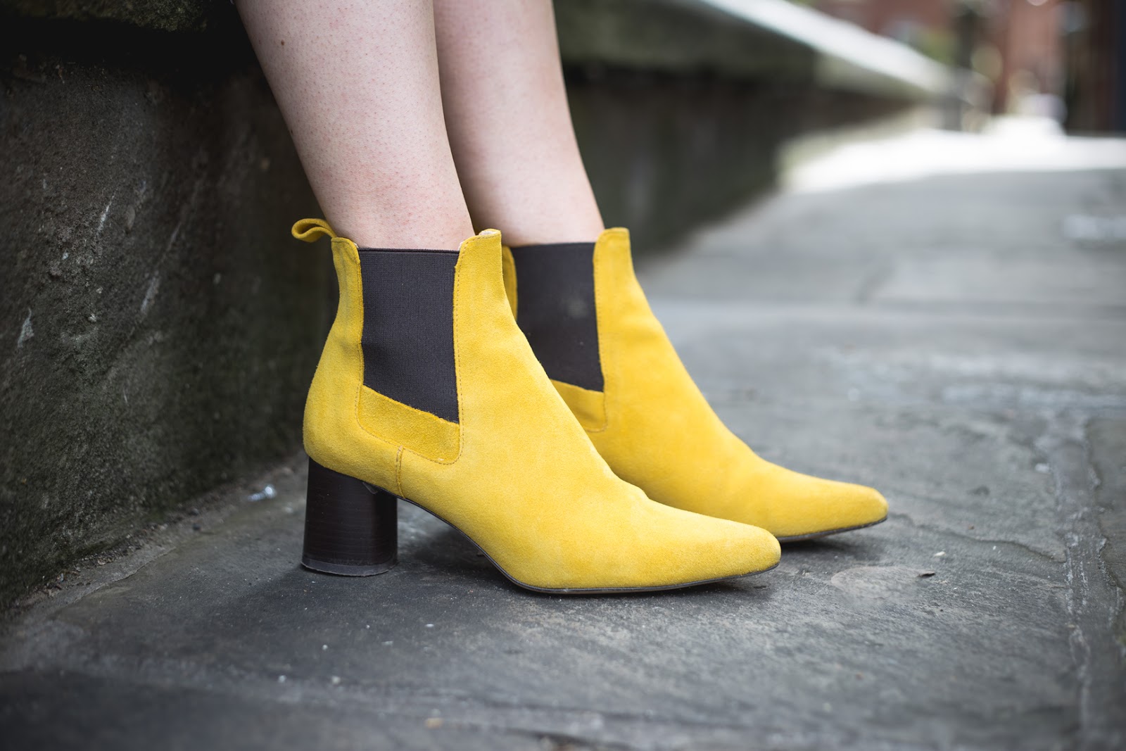 yellow ankle boots
