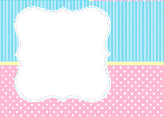 Celeste, Rosa y Amarillo: Invitaciones para Imprimir Gratis. Para hacer invitaciones, tarjetas, marcos de fotos o etiquetas, para imprimir gratis de Celeste, Rosa y Amarillo.