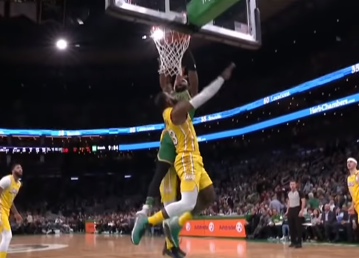 Jaylen Brown posterizes LeBron James as Celtics crush Lakers Holdout
