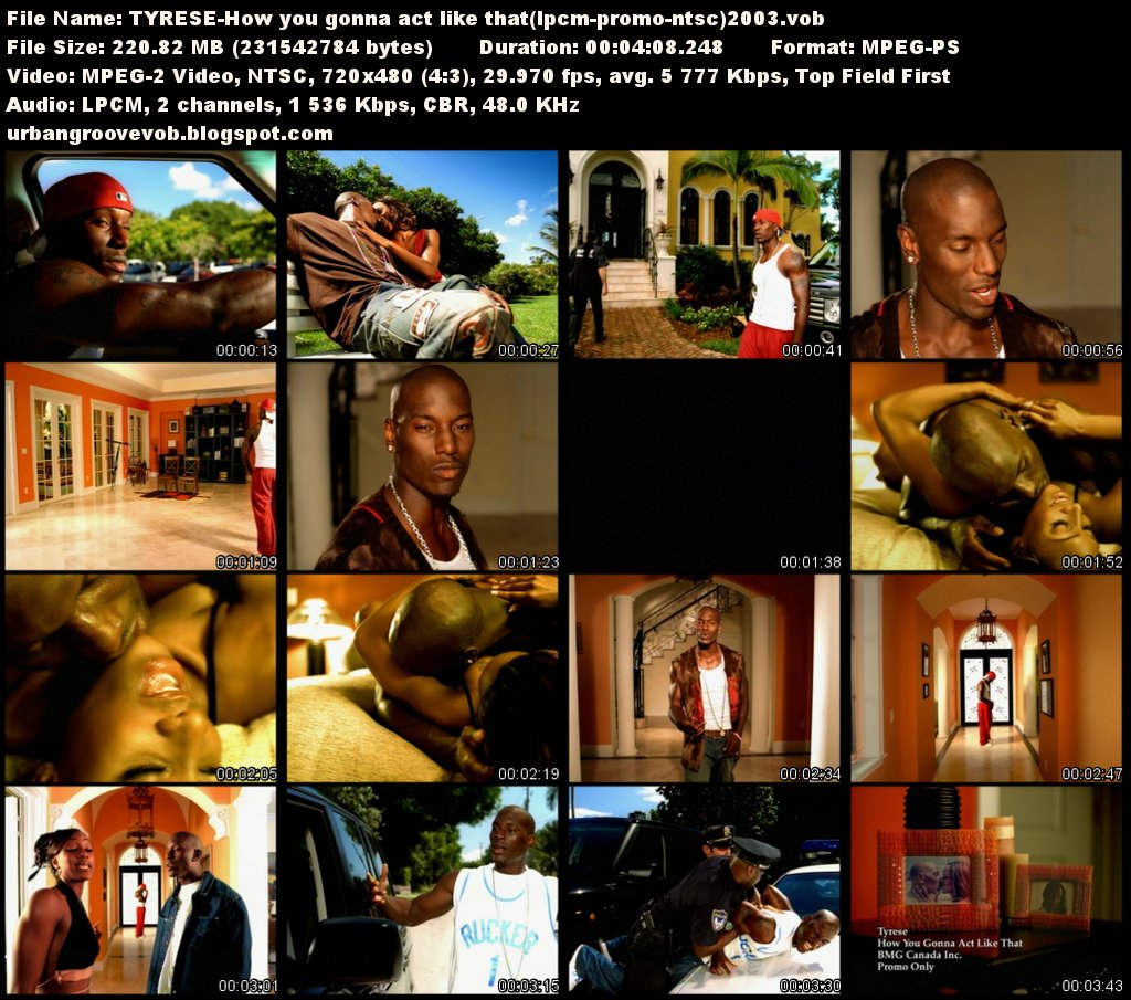 Urban Groove Vob Collection Tyrese how You Gonna Act Like That (2003)