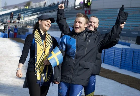 Crown Princess Victoria at Paralympic Winter Games 2018 in Pyeongchang. Crown Princess congratulated Swedish cross-country skier, Zebastian Modin