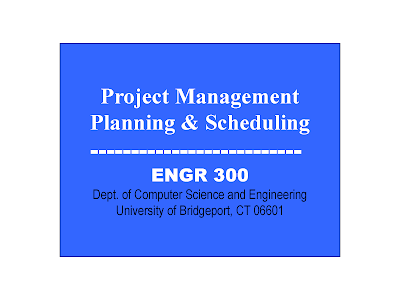Project Management Planning and Scheduling