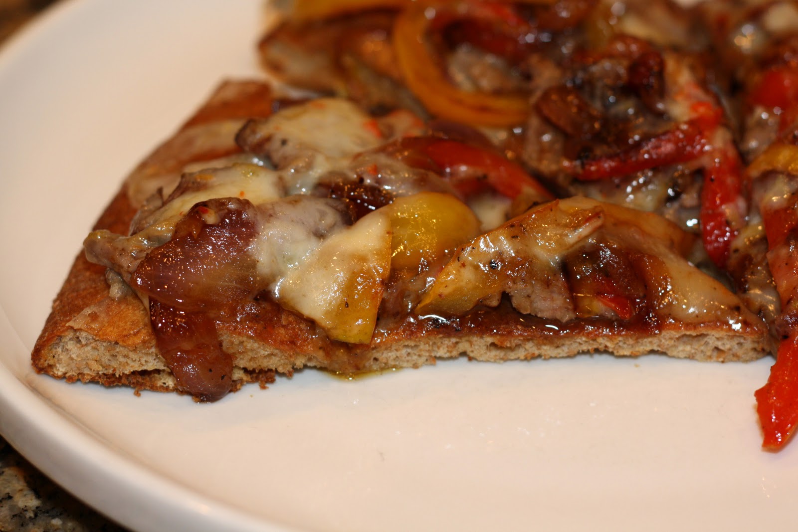 what's for dinner? steak pizza with peppers and onions... 35 minutes