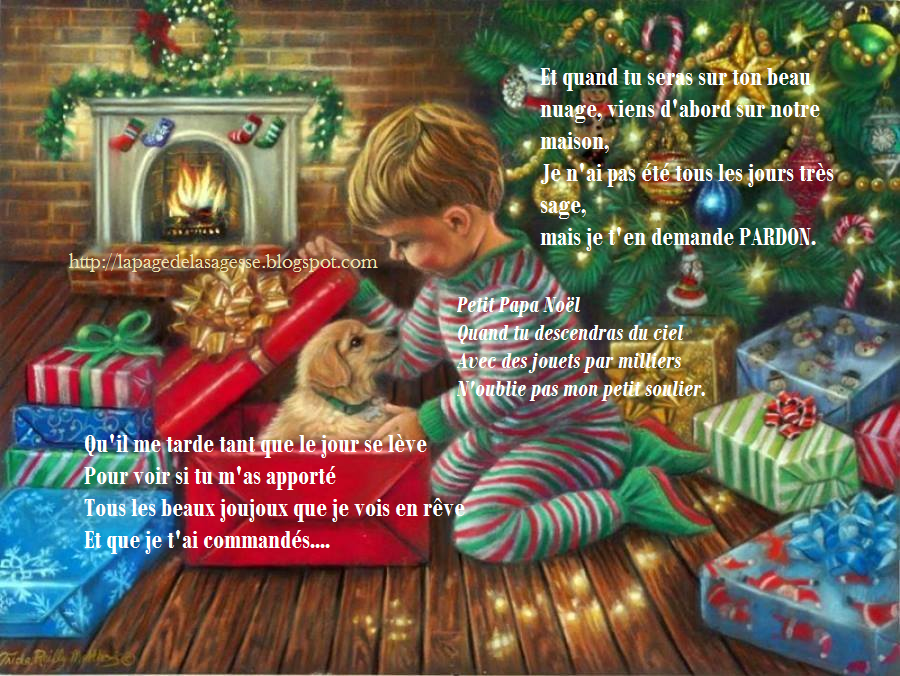 Petit Papa Noël Quand Tu Descendra Du Ciel La Page de la Sagesse : Panneaux avec chants de Noël de notre enfance