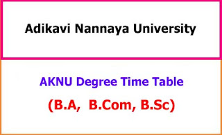 AKNU Degree Exam Time Table AKNU Degree Exam Time Table