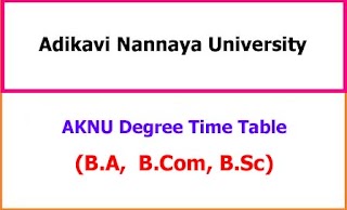 AKNU Degree Exam Time Table 2022- 1st 2nd 3rd year BA BCom BSc BBA BCA