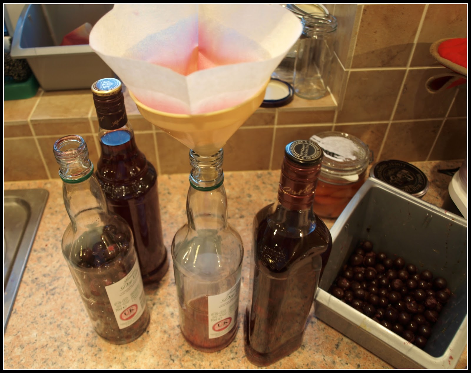 Mark's Veg Plot Decanting the Sloe Gin