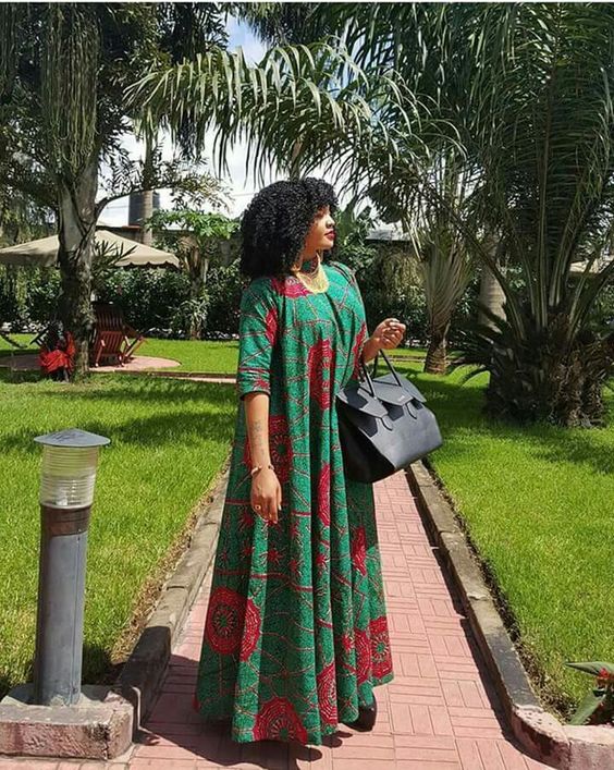 simple long gown ankara styles