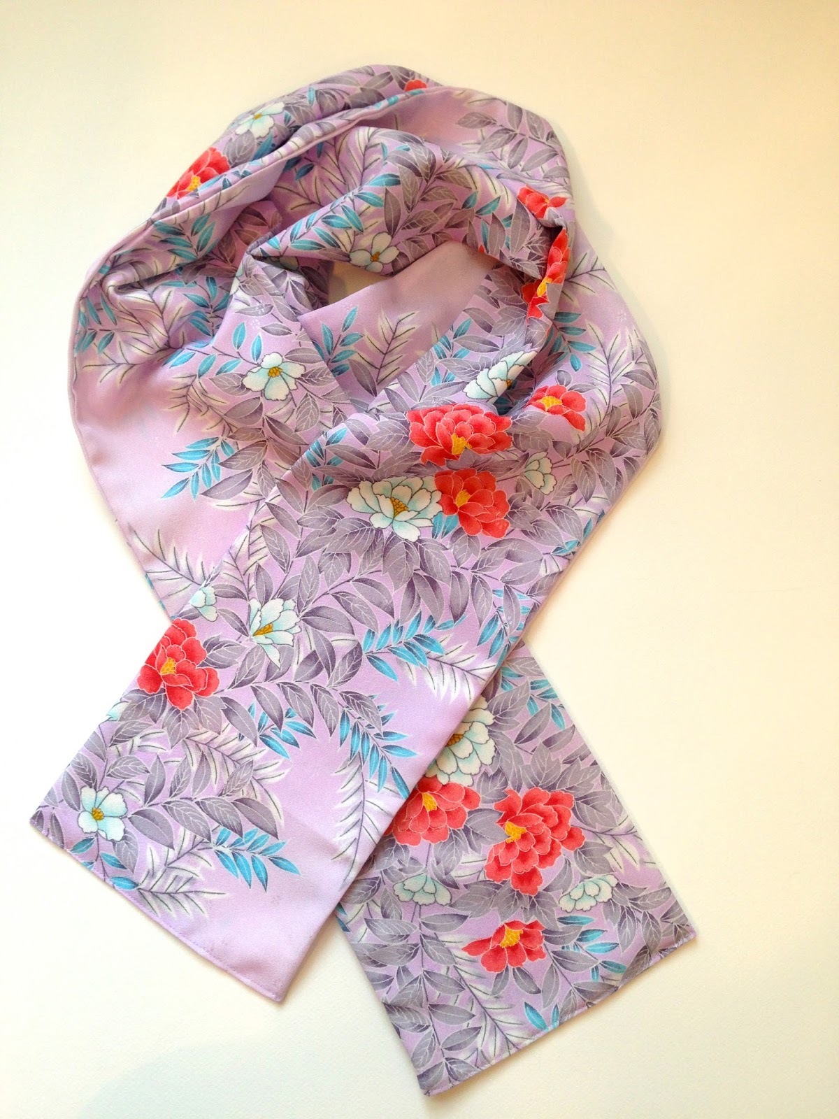 Handmade by Mashton Mashton Japanese kimono fabric scarf.