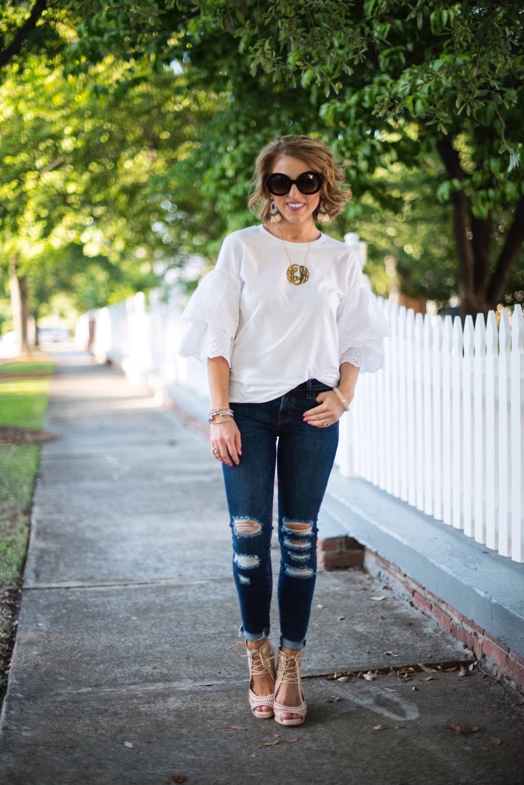 Eyelet Sleeve T-Shirt - Click through to see more on Something Delightful.