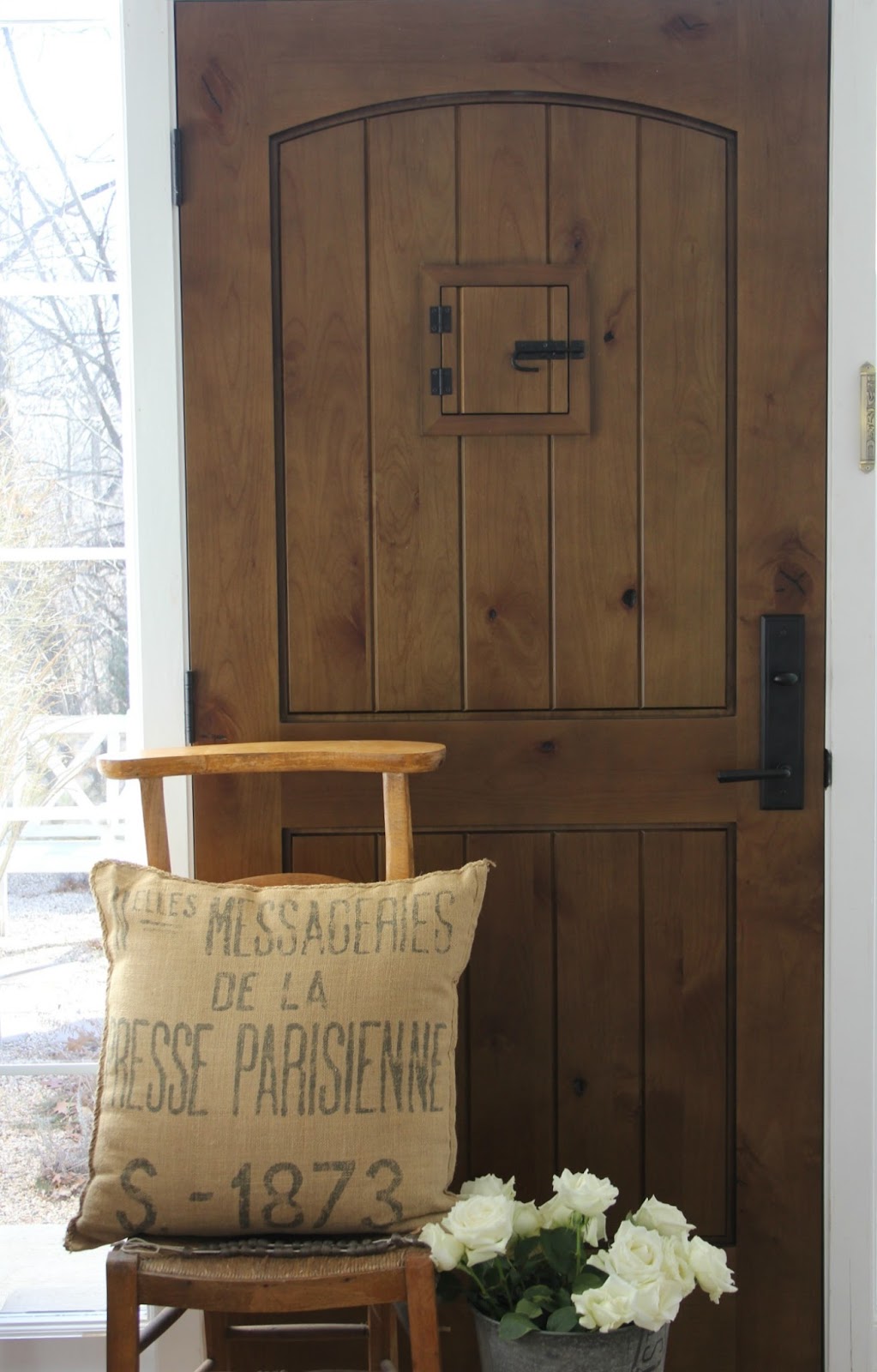 My rustic alder front door - Hello Lovely Studio. Rustic Old World Style Wood Doors [Design Inspiration] with photos of doors old and new to inspire your design ideas.