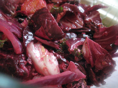 beet olive goat cheese salad