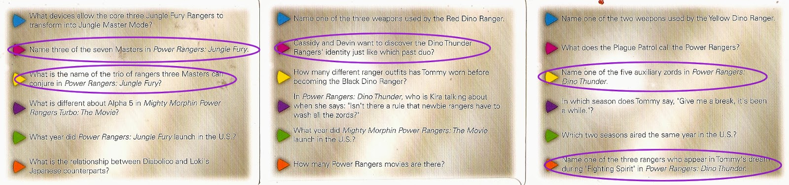 Henshin Grid: Power Rangers Trivial Pursuit Review (Power Force)