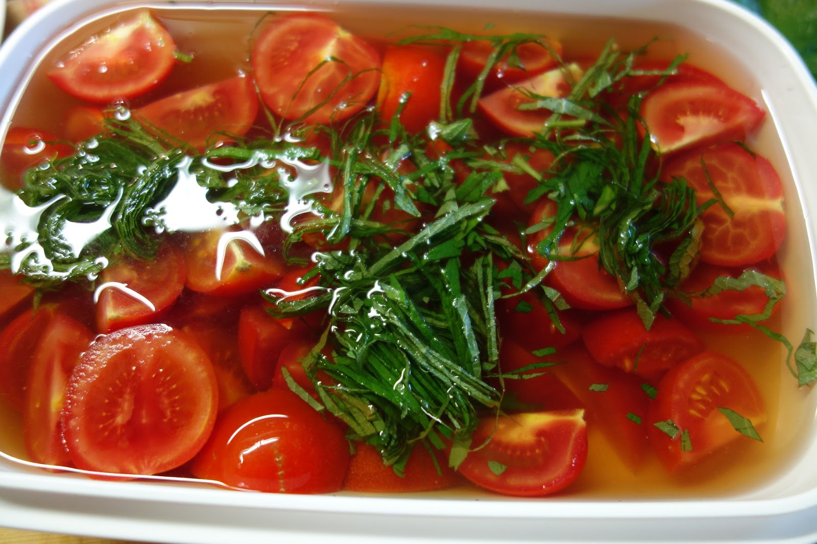Japanese home cooking Tomato dashi jelly salad