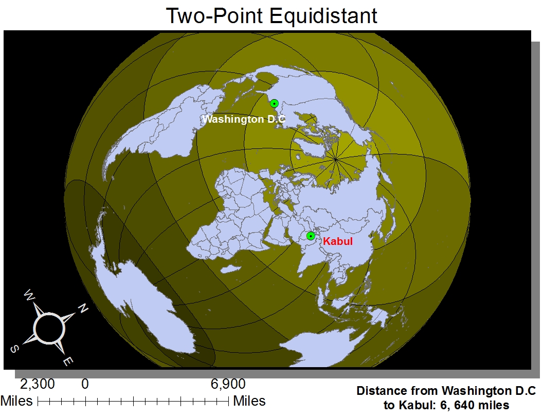 Two Point Equidistant Geography 7: Lab 5: ArcGIS Projection