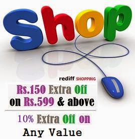Rediff Shopping July’14 Coupon: Rs.150 off on Rs.599 & above | Flat 10% Off on Any Value (Valid on All Products @ Rediff Shopping)