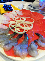 thinly sliced beef, vegetables for vietnamese rice paper beef roll 