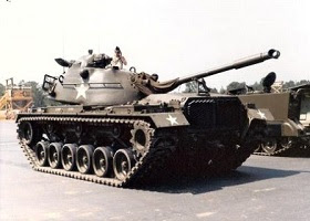 A US battle tank getting ready for war. A US battle tank getting ready for war.