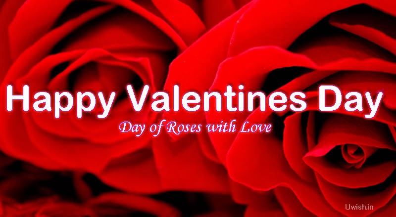 Happy Valentines Day greetings and wishes with red roses