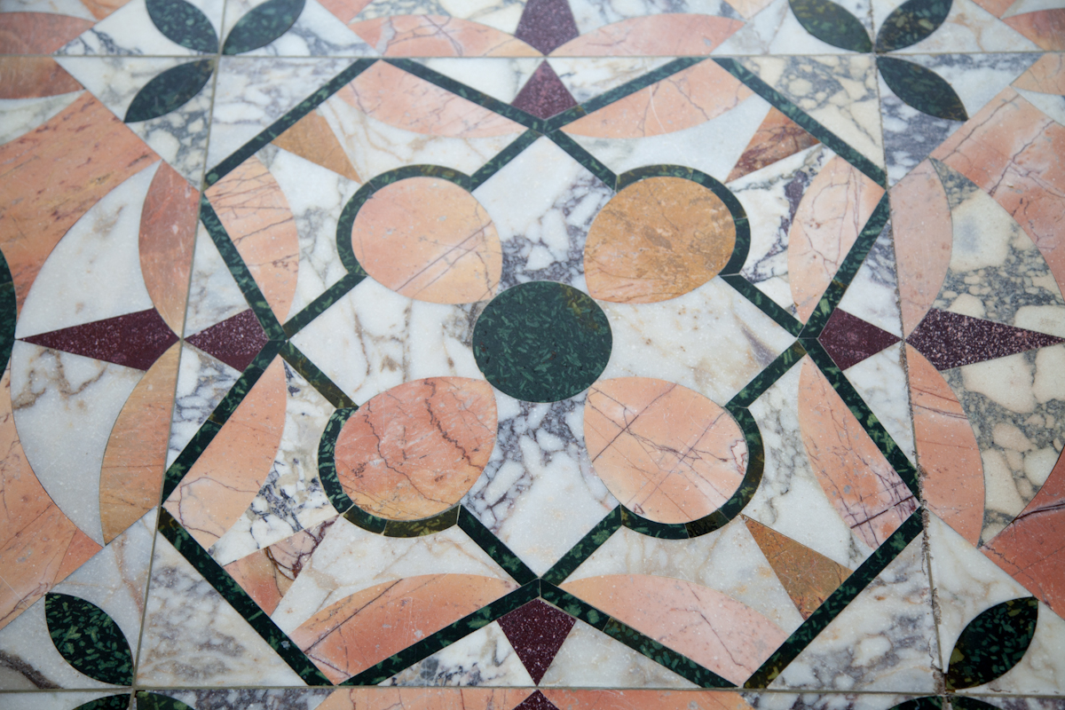 villa Getty detalles del piso en mármol marmol piso Villa Getty