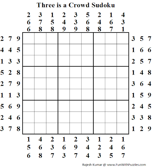 Three is a Crowd Sudoku (Daily Sudoku League #93)