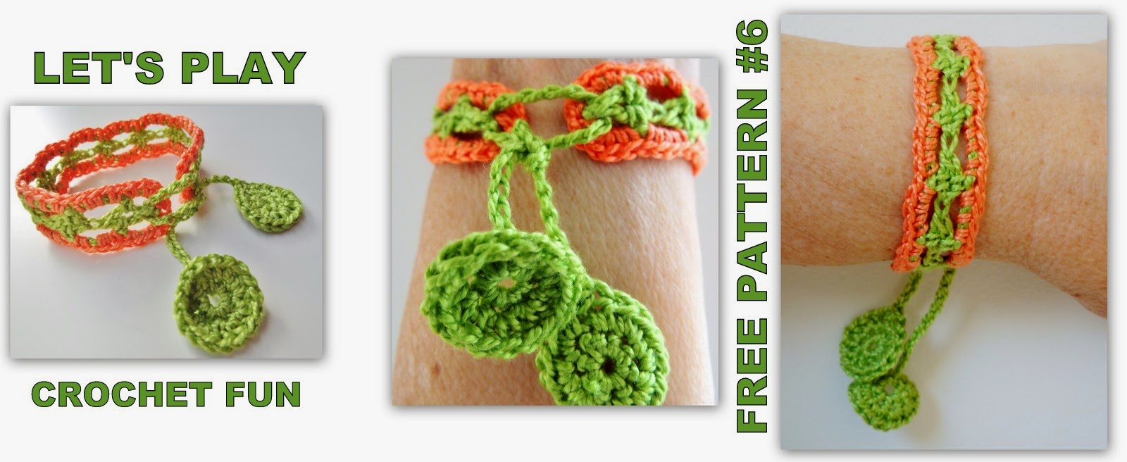 free pattern crochet bracelet cuff cotton