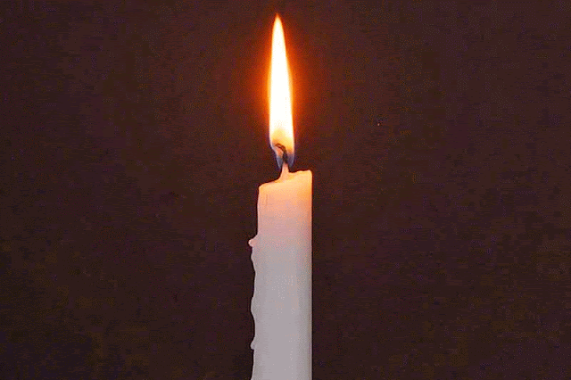 gif, burning candle, black background