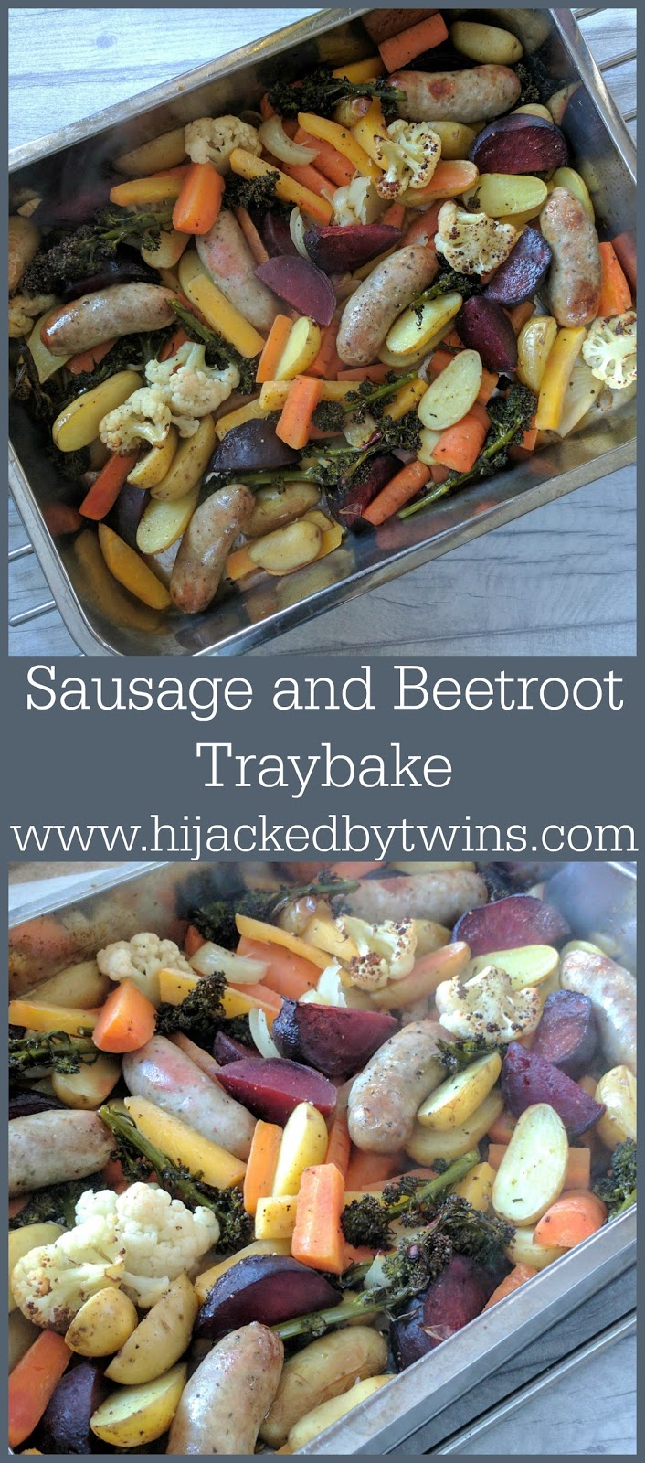 Hijacked By Twins Sausage and Beetroot Traybake Aldi Super 6 Recipe