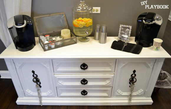 This old flea market dresser got a makeover with some new paint and hardware
