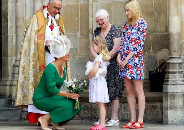 Countess Sophie wore a bespoke Fabia dress by Emilia Wickstead, Dior earrings, Rings by Monica Vinader, Prada pumps and Jane Taylor clutch